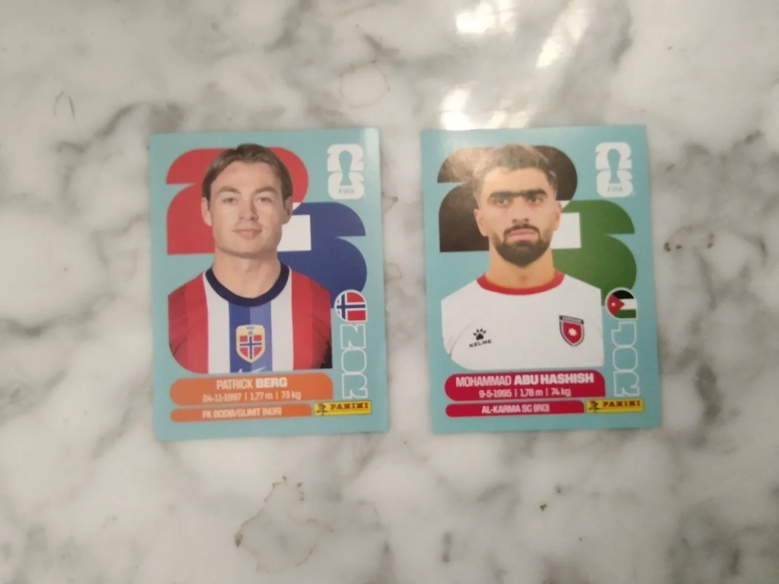 Cartas Patrick Berg (NOR 14) y Mohammad Abu Hashish (JOR 4)