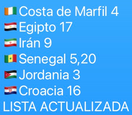 Cromos que me faltan