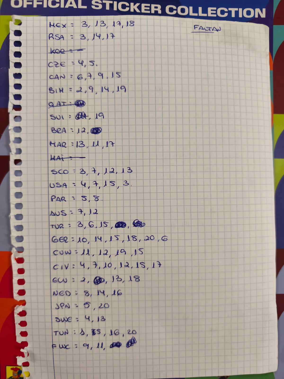 Mis faltas del mundial