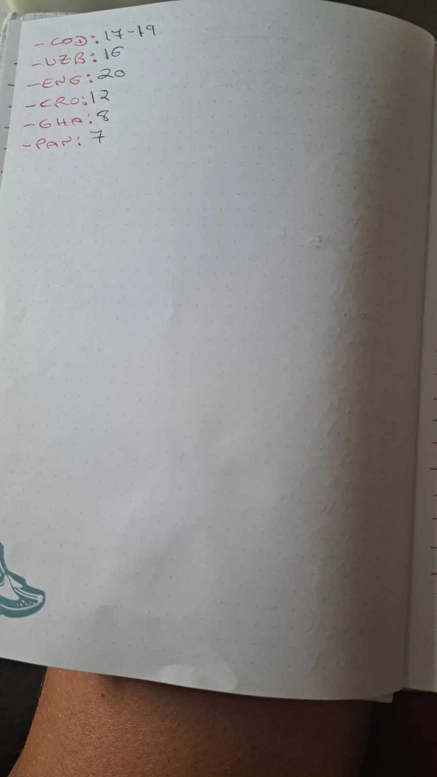 Lista de faltas 2