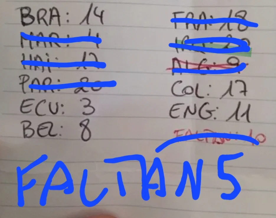 Mundial panini. Faltan 5. Intercambio o compro.