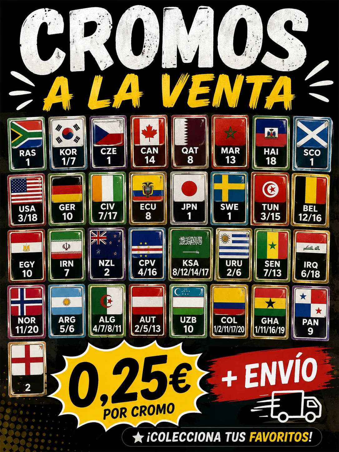 Venta Cromos Mundial 2026
