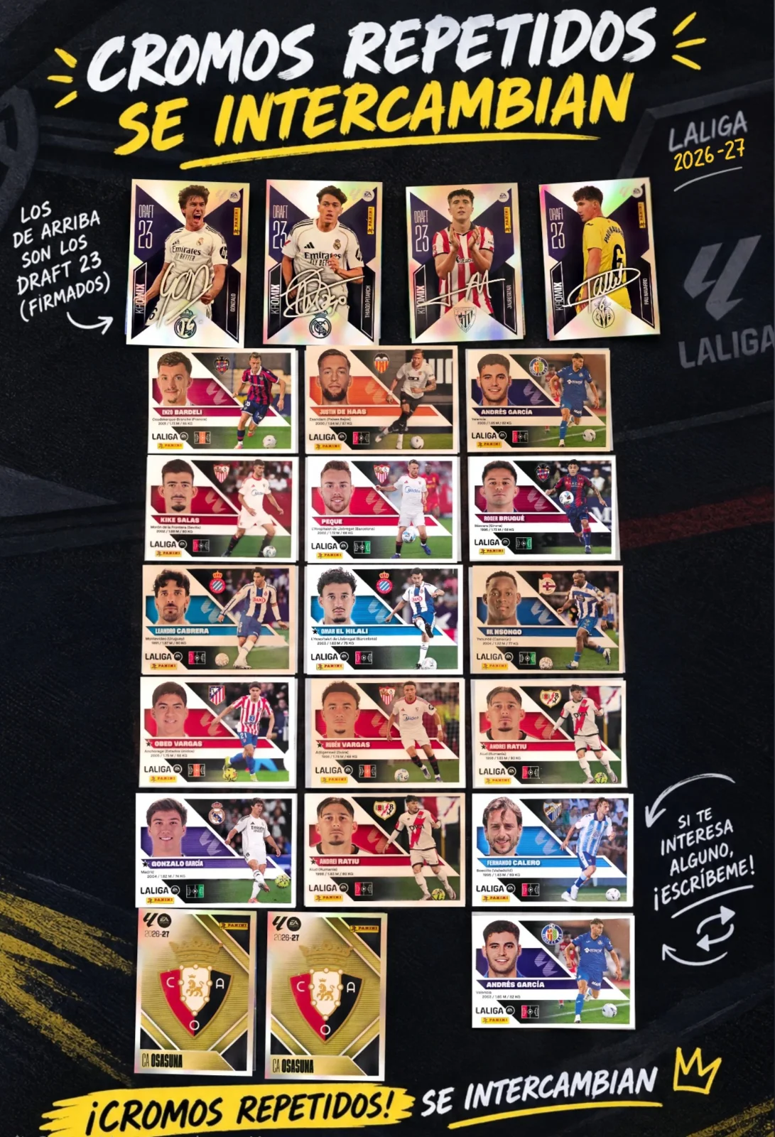 CROMOS REPETIDOS LIGA 26-27