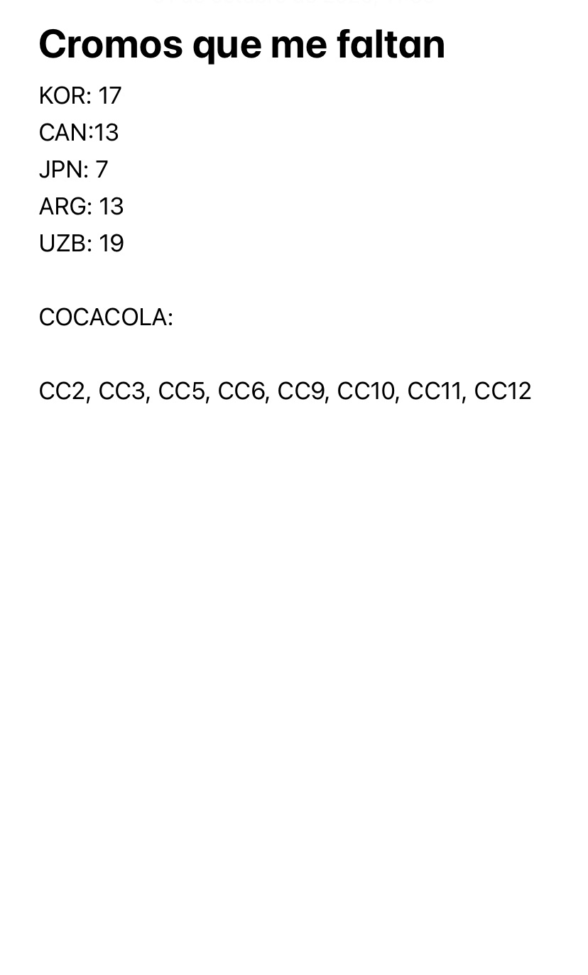Me falta alguno de cocacola 