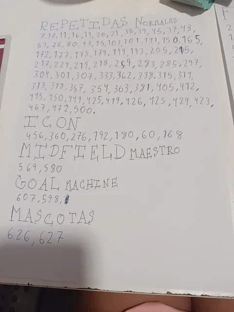 Cartas repetidas